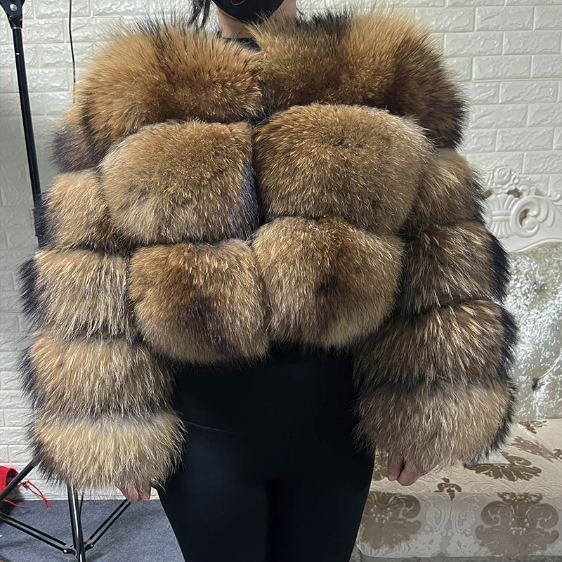 Winter Clothing Deals - Топы больших размеров, коричневые меховые Maomaokong