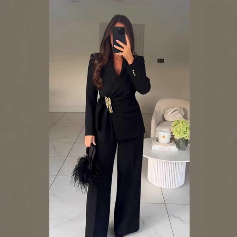 Winter Clothing Deals - Женский костюм-двойка: пиджак с длинными рукавами