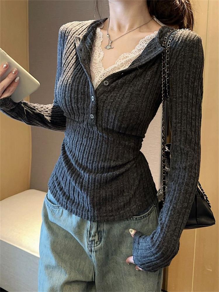 Женский топ, кружевная лоскутн – обзор и цена Winter Clothing Aesthetic